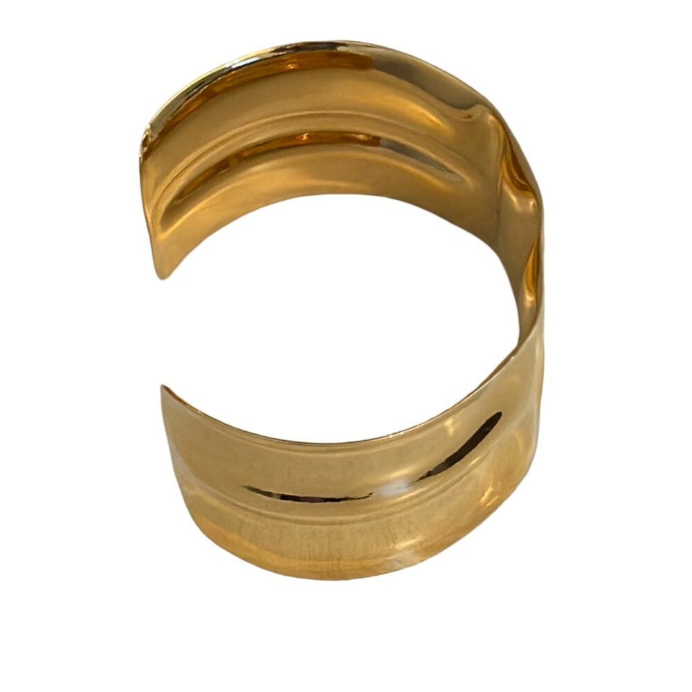 Gold Hammered Cuff Bracelet - Picture 5 of 6